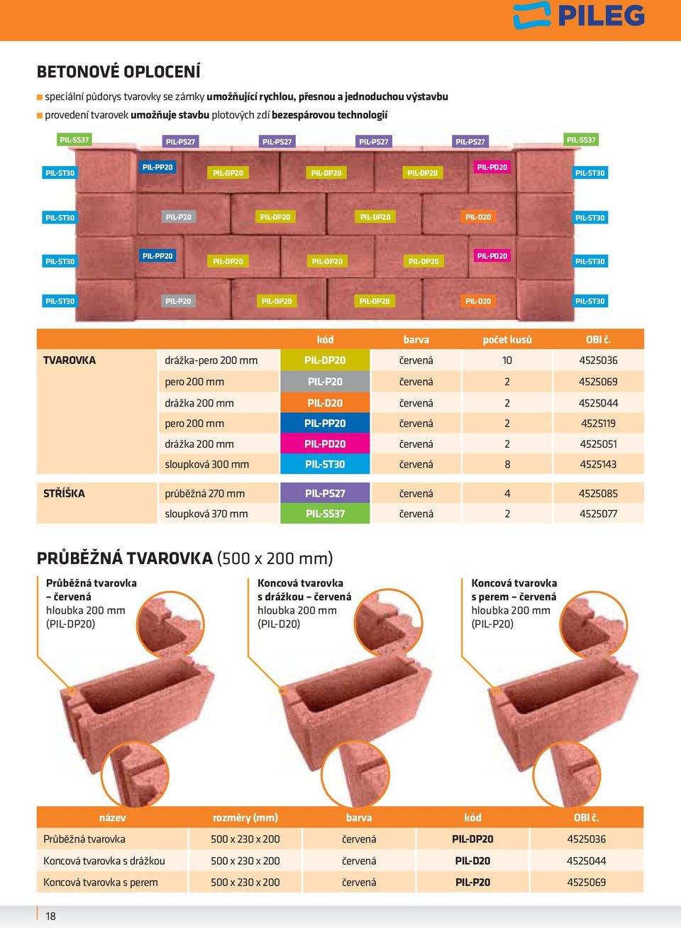PIL-PD20 PIL-ST30 PIL-ST30 PIL-P20 PIL-DP20 PIL-DP20 PIL-D20 PIL-ST30 kód barva počet kusů OBI č.