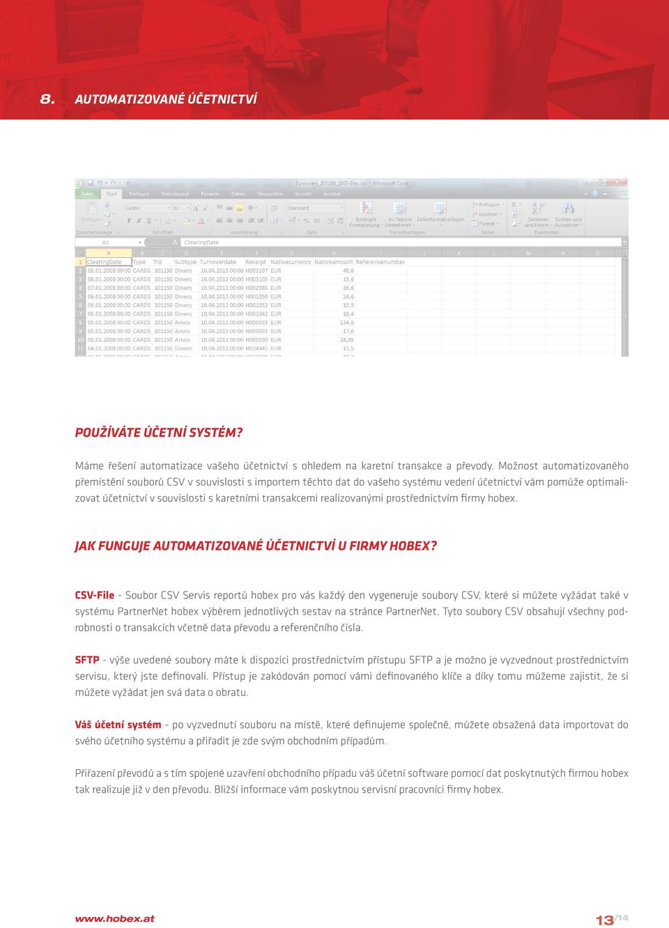 realizovanými prostřednictvím firmy hobex. Jak funguje automatizované účetnictví u firmy hobex?