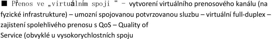 potvrzovanou sluzbu virtuální full-duplex zajistení