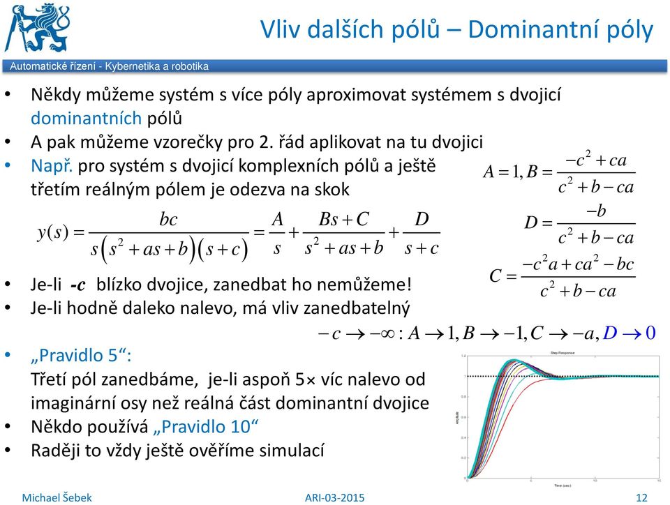 as + b s + c c a + ca bc Je-li -c blízko dvojice, zaedbat ho emůžeme!