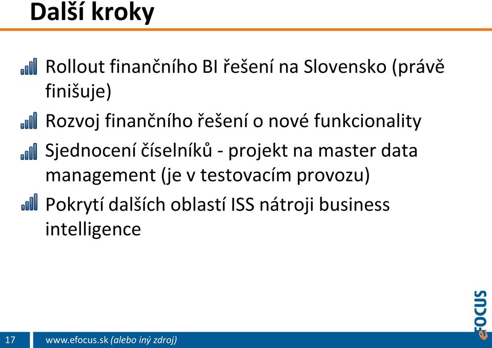 Sjednocení číselníků - projekt na master data management (je v