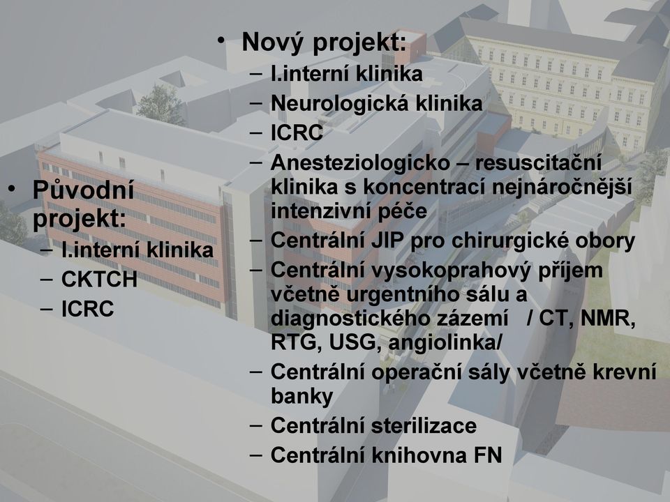 nejnáročnější projekt: intenzivní péče I.