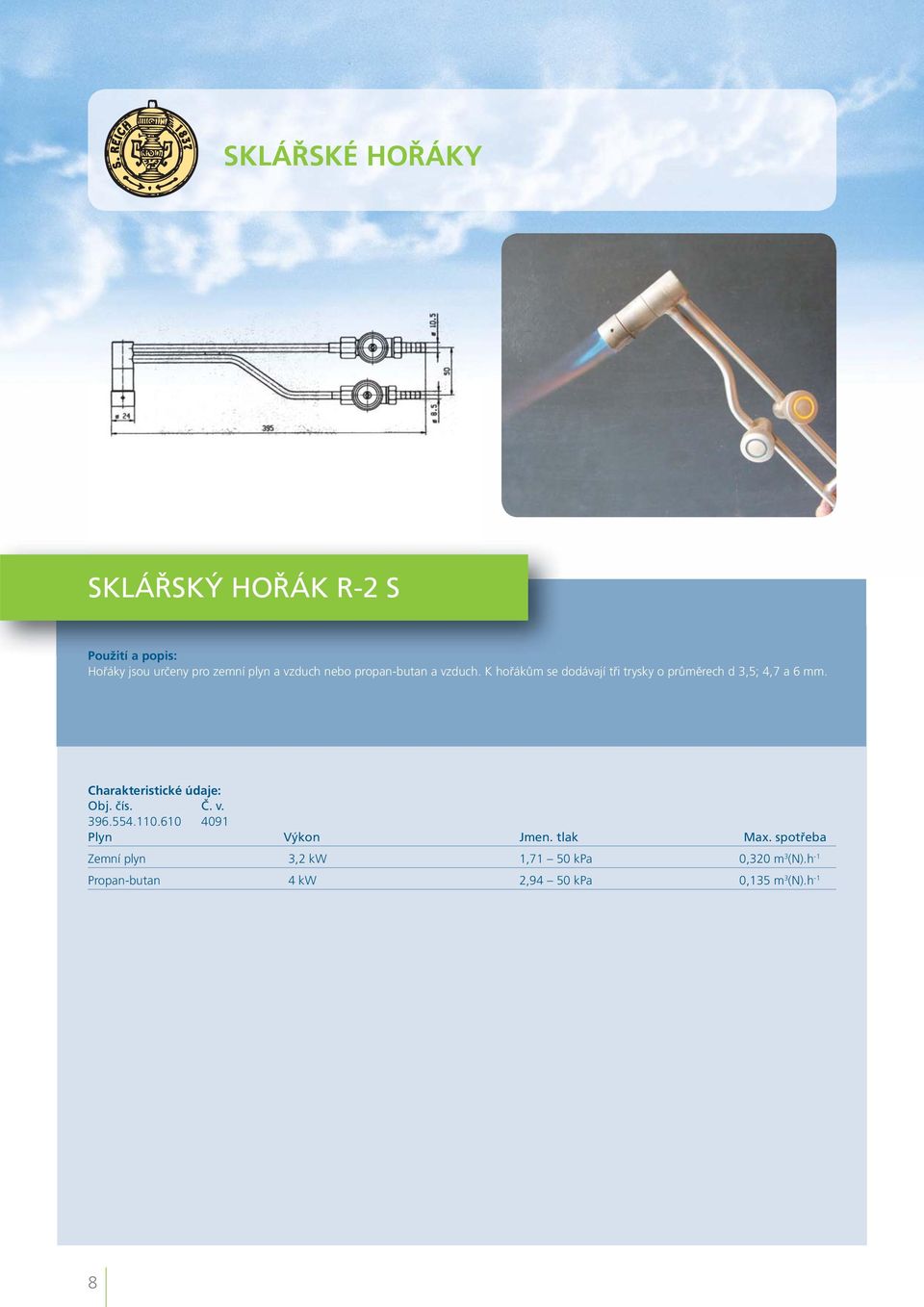 čís. Č. v. 396.554.110.610 4091 Plyn Výkon Jmen. tlak Max.