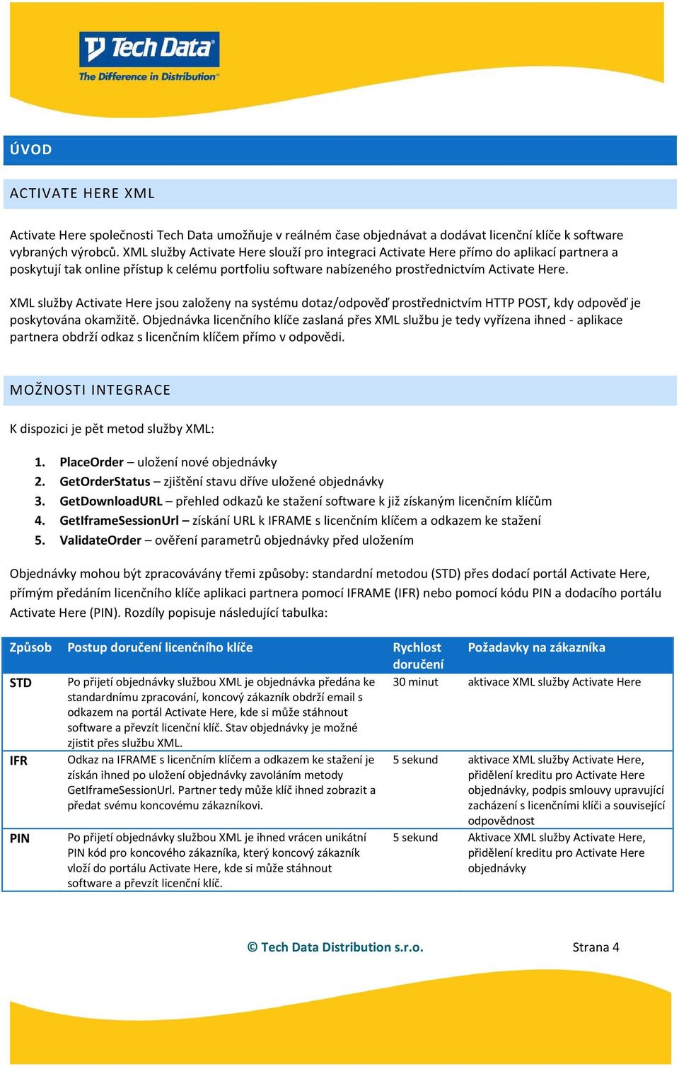 XML služby Activate Here jsou založeny na systému dotaz/odpověď prostřednictvím HTTP POST, kdy odpověď je poskytována okamžitě.