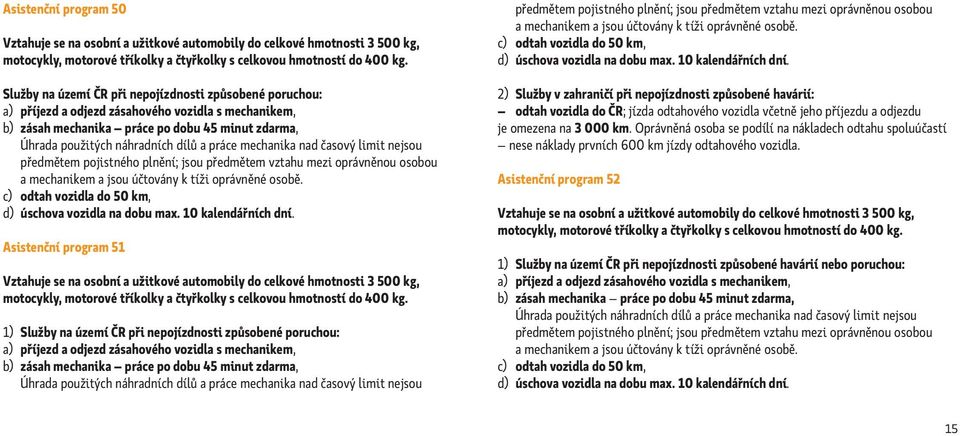 práce mechanika nad časový limit nejsou předmětem pojistného plnění; jsou předmětem vztahu mezi oprávněnou osobou a mechanikem a jsou účtovány k tíži oprávněné osobě.