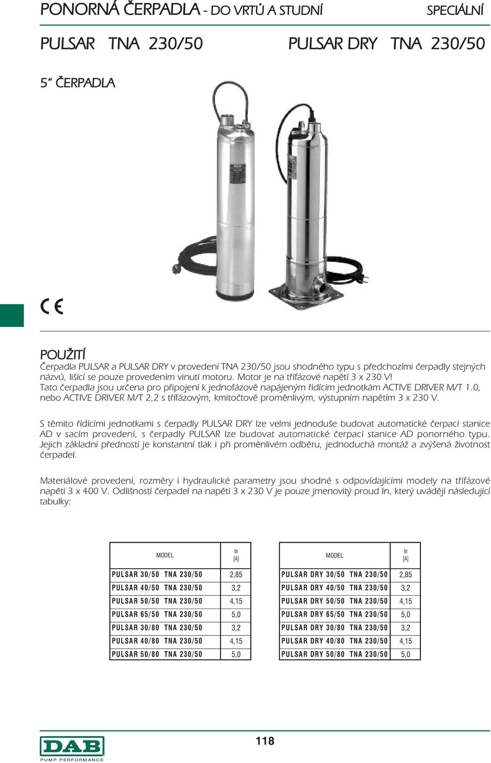 0, nebo ACTIVE DRIVER M/T 2,2 s tøífázovým, kmitoètovì promìnlivým, výstupním napìtím 3 x 230 V.