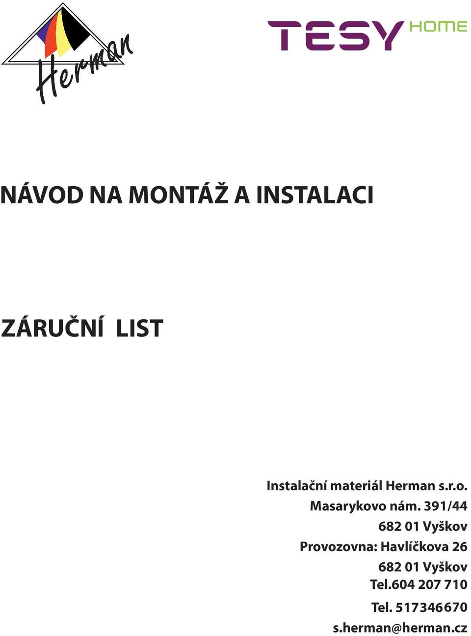 NÁVOD NA MONTÁŽ A INSTALACI - PDF Stažení zdarma