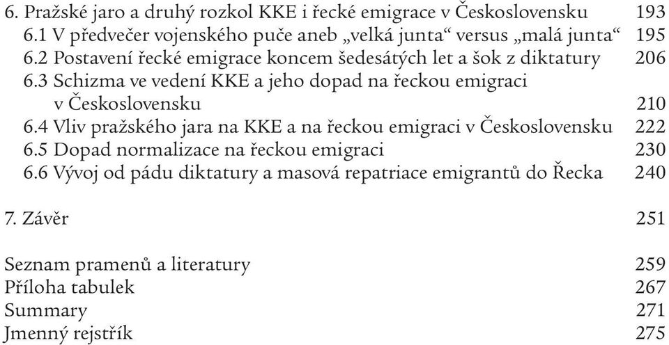 3 Schizma ve vedení KKE a jeho dopad na řeckou emigraci v Československu 210 6.
