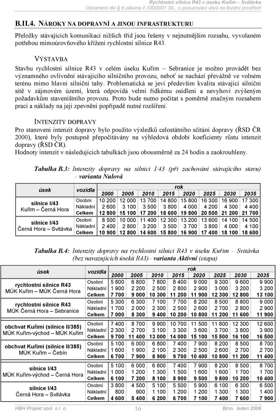 silniční tahy. Problematická se jeví především kvalita stávající silniční sítě v zájmovém území, která odpovídá velmi řídkému osídlení a nevyhoví zvýšeným požadavkům staveništního provozu.
