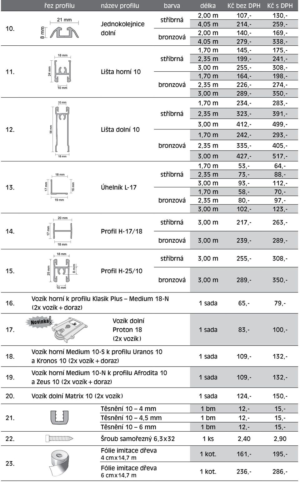 350,- 1,70 m 234,- 283,- 2,35 m 323,- 391,- 3,00 m 412,- 499,- 1,70 m 242,- 293,- 2,35 m 335,- 405,- 3,00 m 427,- 517,- 1,70 m 53,- 64,- 2,35 m 73,- 88,- 3,00 m 93,- 112,- 1,70 m 58,- 70,- 2,35 m