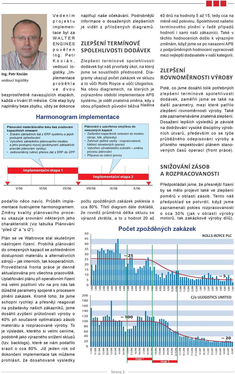 Podrobnější informace o dosažených zlepšeních je vidět z přiložených diagramů.