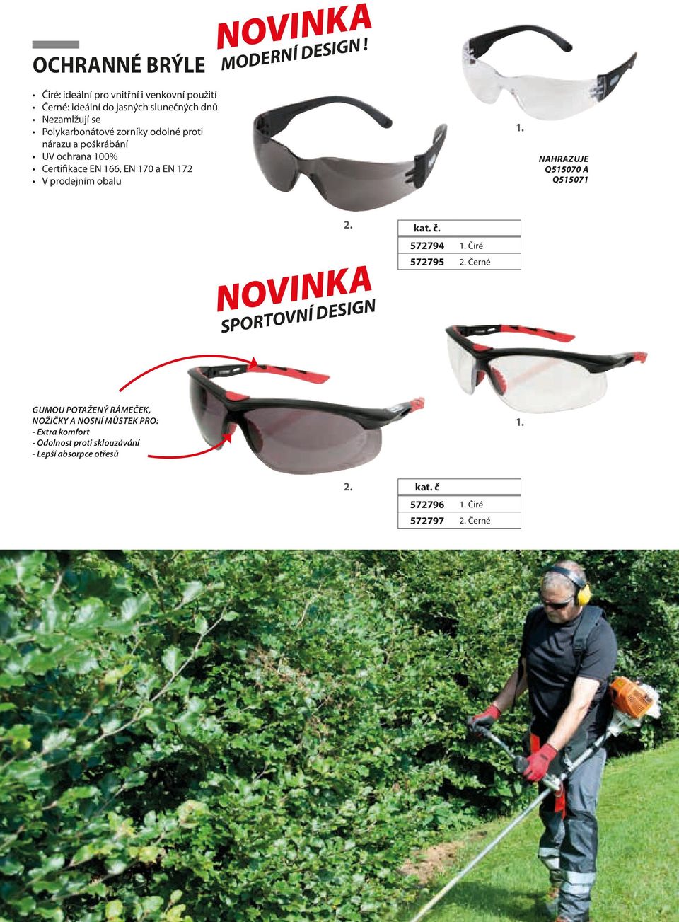 MODERNÍ DESIGN! 1. NAHRAZUJE Q515070 A Q515071 2. NOVINKA SPORTOVNÍ DESIGN kat. č. 572794 1. Čiré 572795 2.