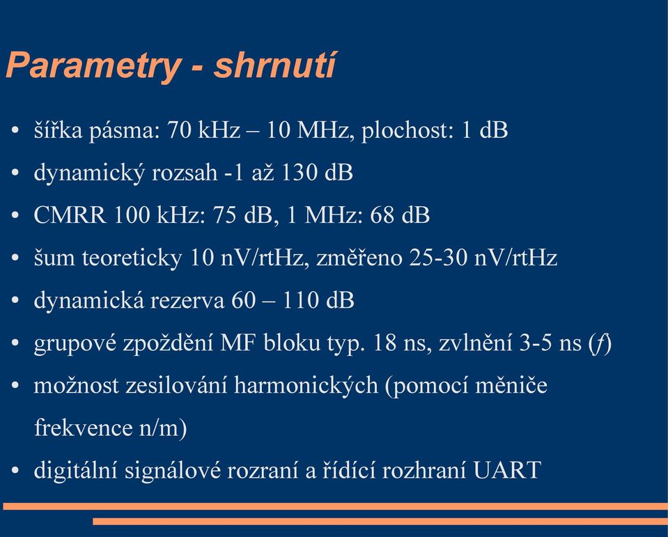 rezerva 60 110 db grupové zpoždění MF bloku typ.