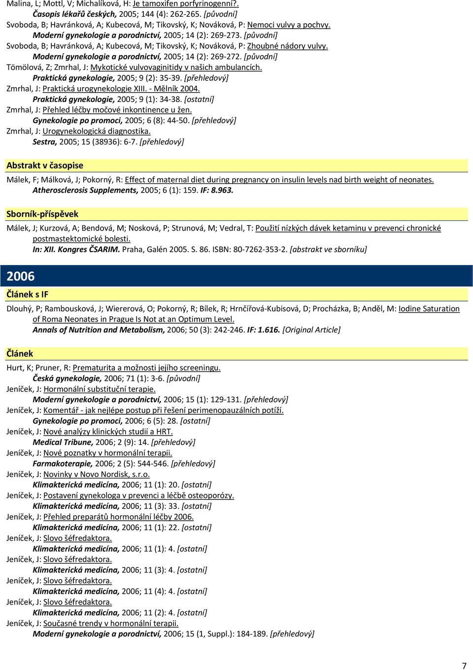 [původní] Svoboda, B; Havránková, A; Kubecová, M; Tikovský, K; Nováková, P: Zhoubné nádory vulvy. Moderní gynekologie a porodnictví, 2005; 14 (2): 269 272.