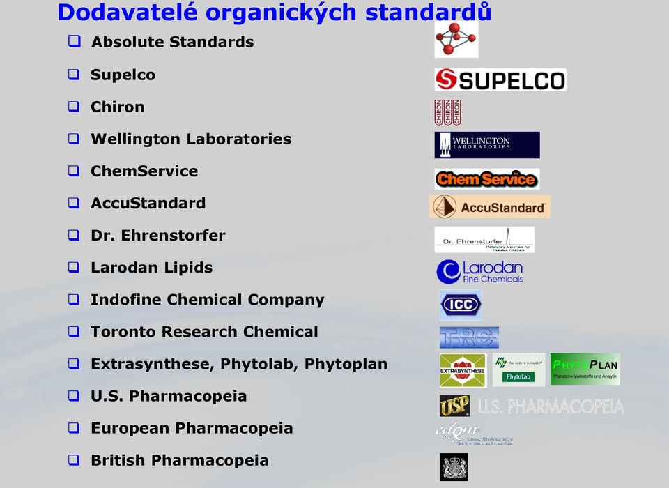 Ehrenstorfer Larodan Lipids Indofine Chemical Company Toronto Research