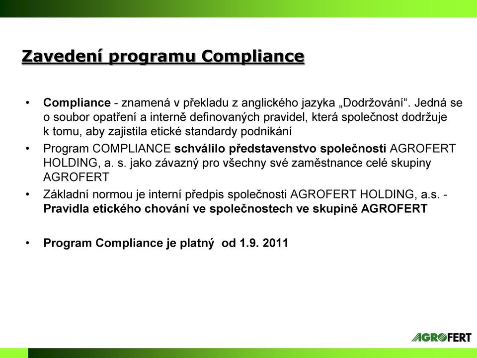 Program COMPLIANCE sc