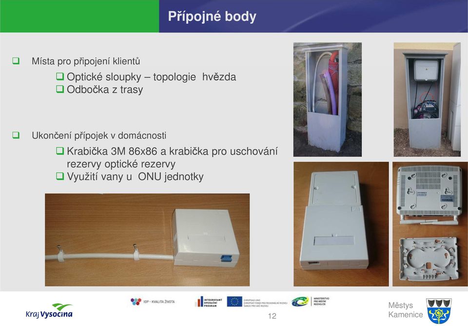 přípojek v domácnosti Krabička 3M 86x86 a krabička pro