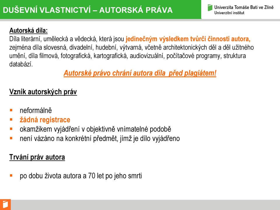 počítačové programy, struktura databází. Autorské právo chrání autora díla před plagiátem!