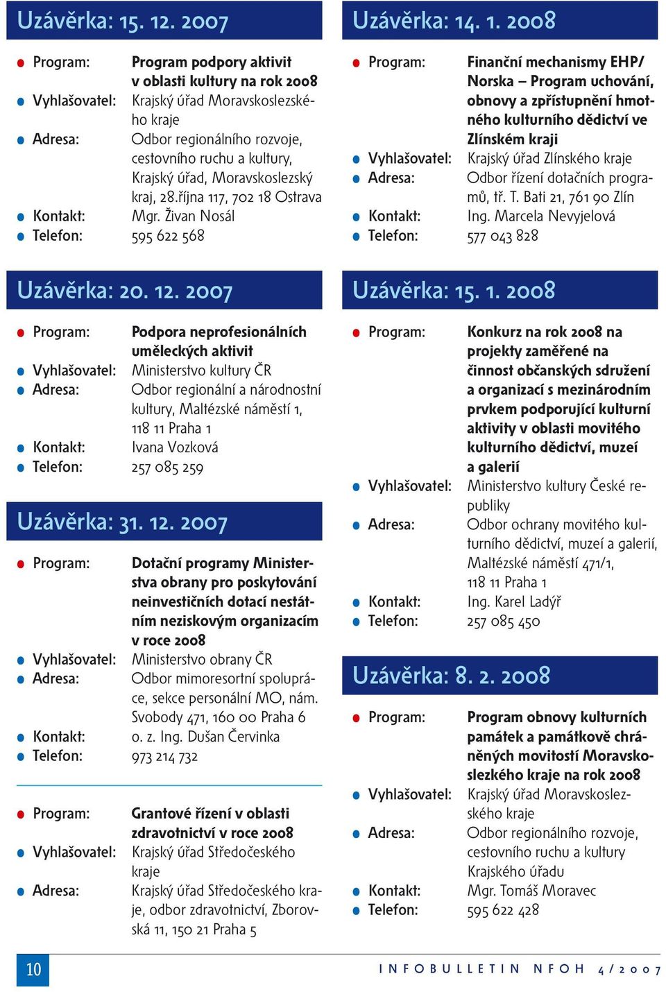 Moravskoslezský kraj, 28.října 117, 702 18 Ostrava Kontakt: Mgr. Živan Nosál Telefon: 595 622 568 Uzávěrka: 20. 12.