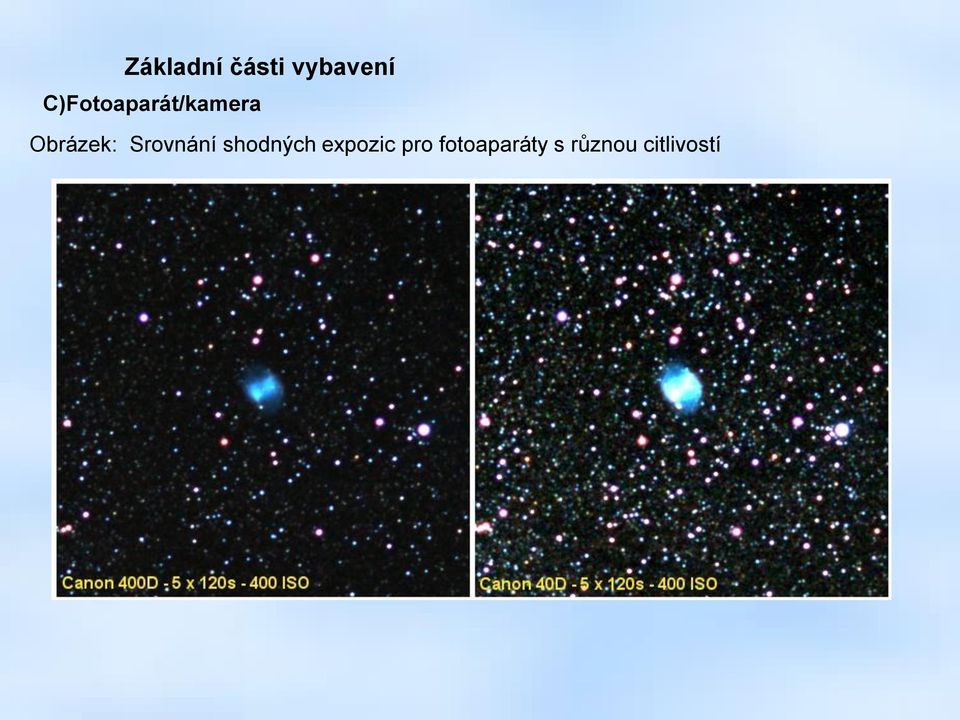 Srovnání shodných expozic