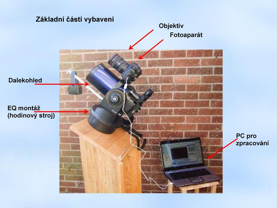 Dalekohled EQ montáž