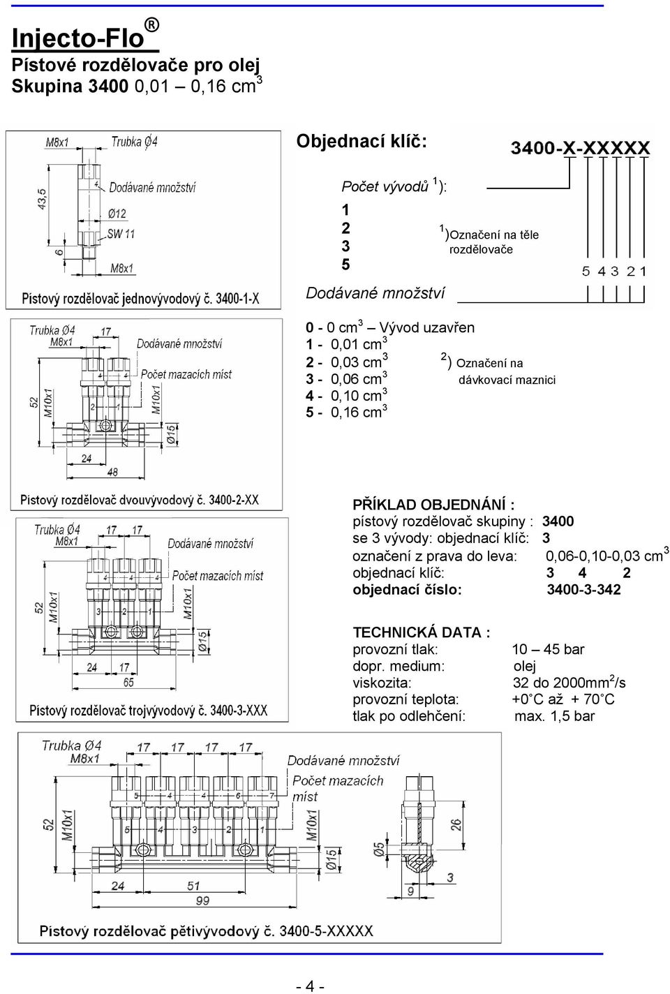 skupiny : 400 se vývody: objednací klíč: označení z prava do leva: 0,06-0,10-0,0 cm objednací klíč: 4 objednací číslo: 400--4 TECHNICKÁ