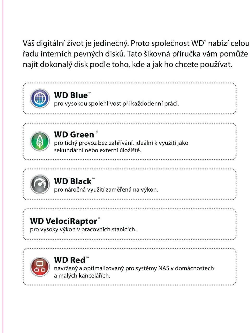 WD Blue pro vysokou spolehlivost při každodenní práci.