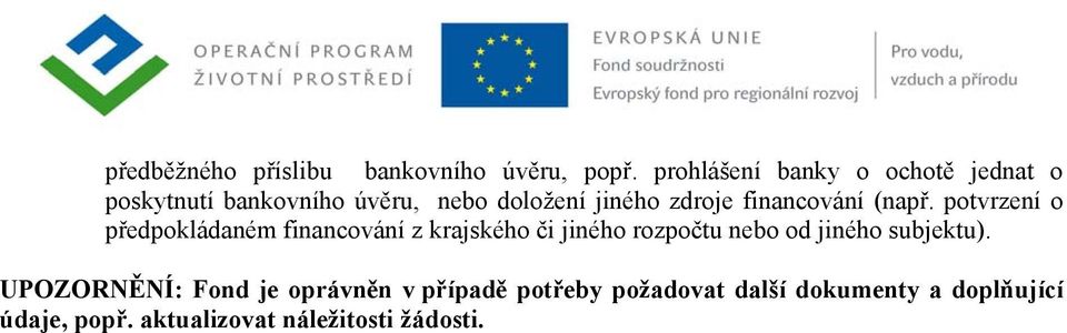 financování (např.