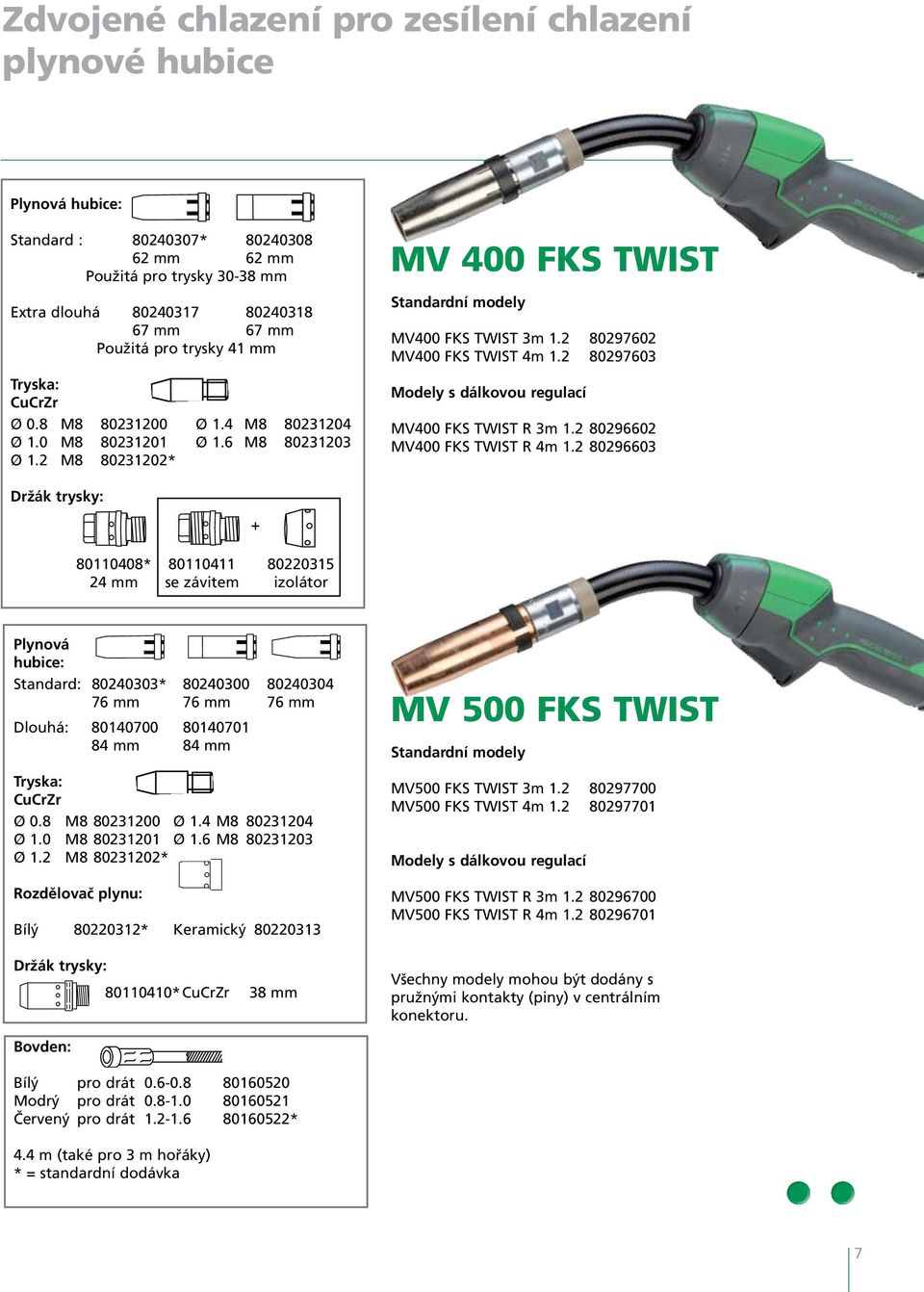 2 80297603 MV400 FKS TWIST R 3m 1.2 80296602 MV400 FKS TWIST R 4m 1.