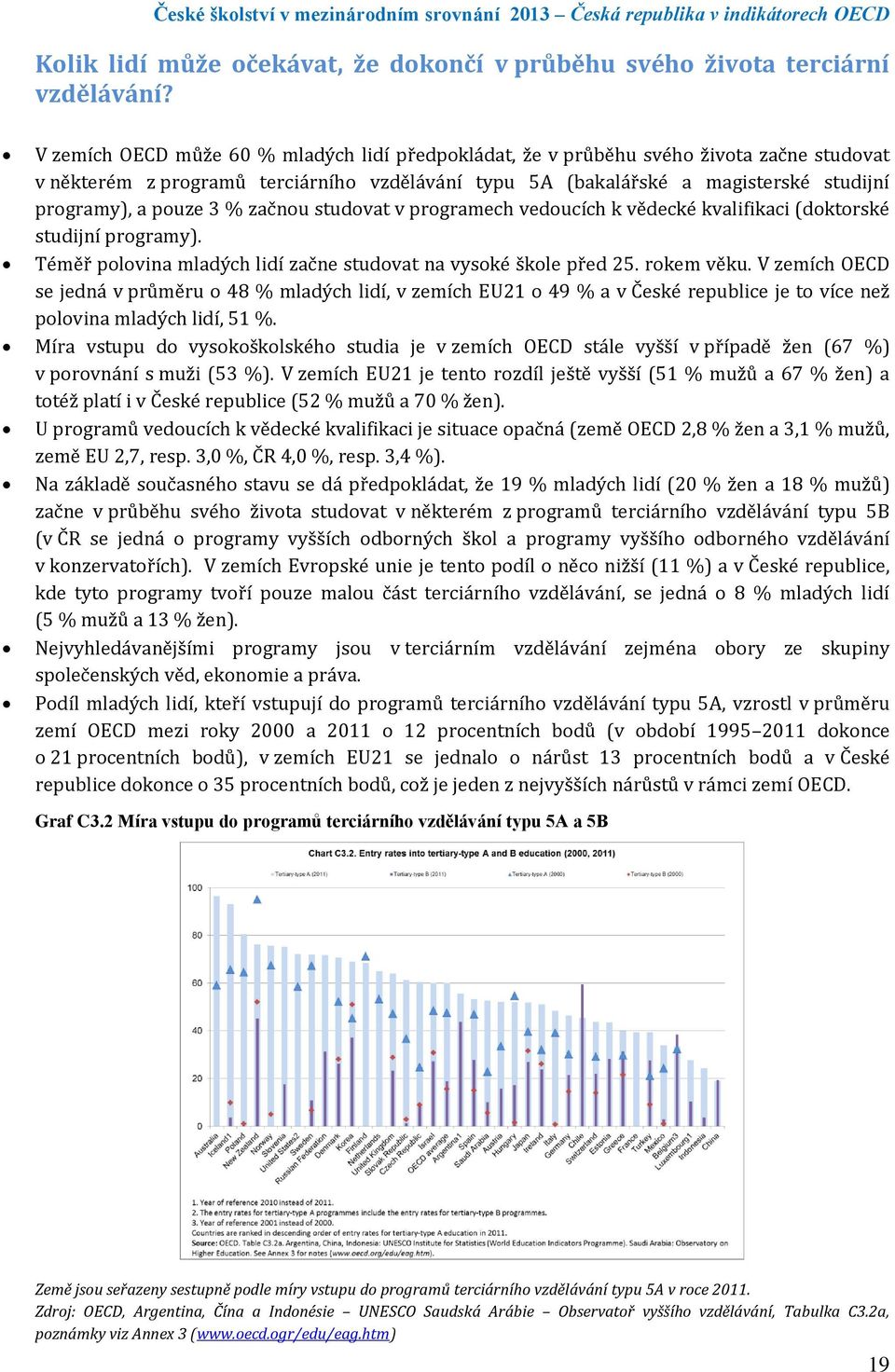 3 % začnou studovat v programech vedoucích k vědecké kvalifikaci (doktorské studijní programy). Téměř polovina mladých lidí začne studovat na vysoké škole před 25. rokem věku.