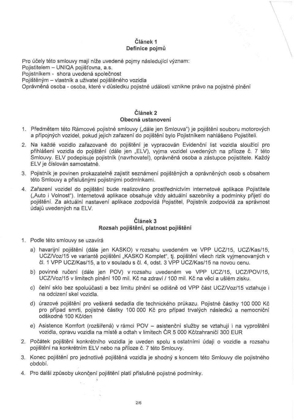 Rámcová pojistná smlouva - PDF Stažení zdarma