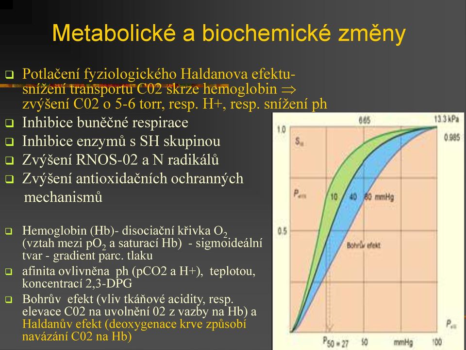 (Hb)- disociační křivka O 2 (vztah mezi po 2 a saturací Hb) - sigmoideální tvar - gradient parc.