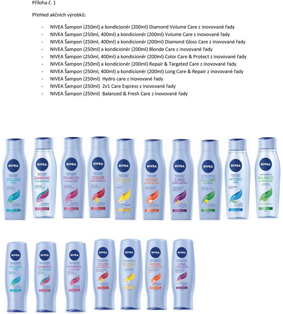 Šampon (250ml, 400ml) a kondicionér (200ml) Diamond Gloss Care z inovované řady - NIVEA Šampon (250ml) a kondicionér (200ml) Blonde Care z inovované řady - NIVEA Šampon (250ml, 400ml) a kondicionér