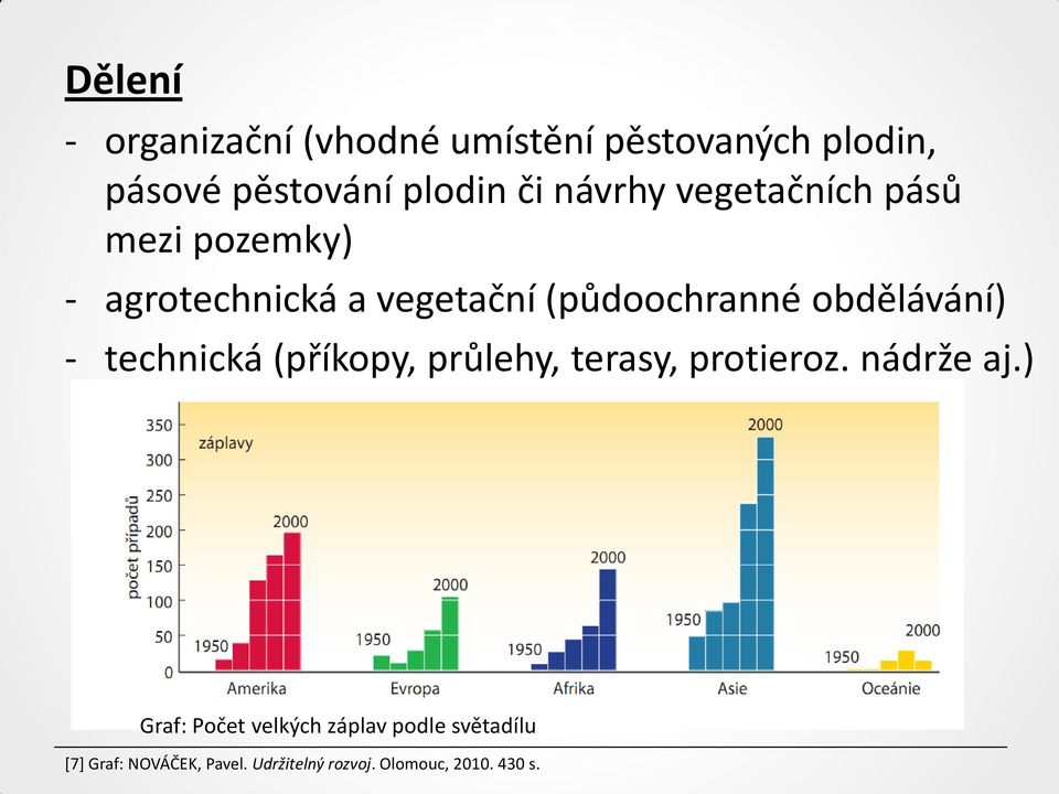 obdělávání) - technická (příkopy, průlehy, terasy, protieroz. nádrže aj.