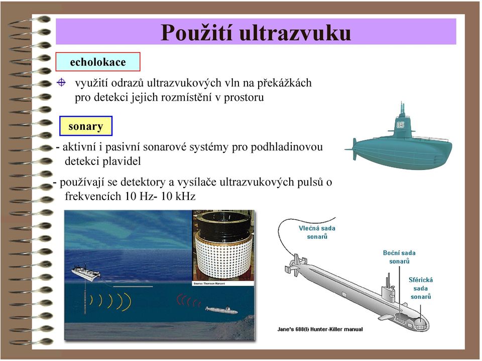 i pasivní sonarové systémy pro podhladinovou detekci plavidel -