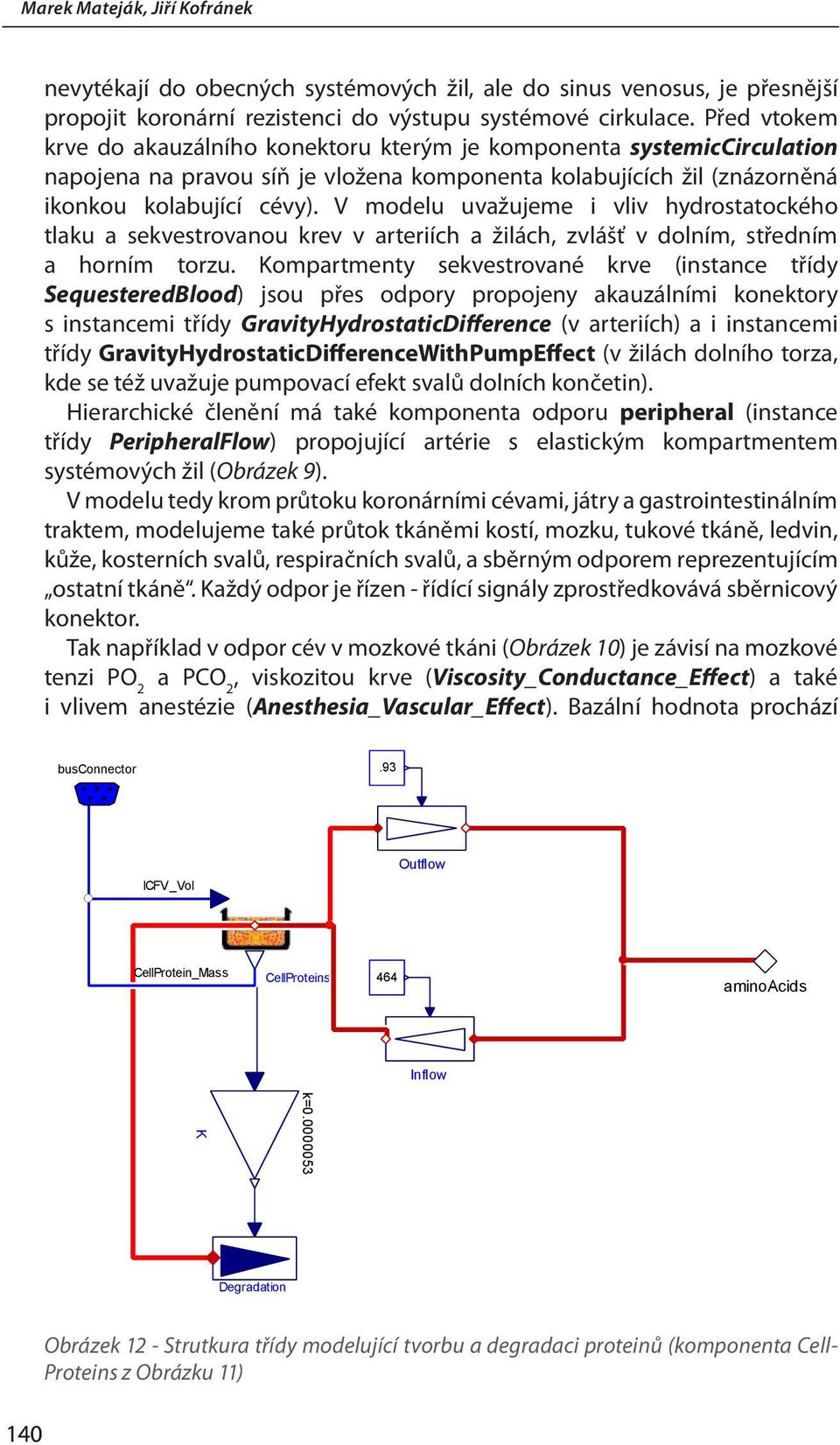 V modelu uvažujeme i vliv hydrostatockého tlaku a sekvestrovanou krev v arteriích a žilách, zvlášť v dolním, středním a horním torzu.
