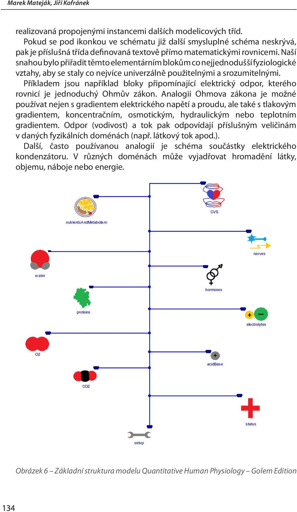Naší snahou bylo přiřadit těmto elementárním blokům co nejjednodušší fyziologické vztahy, aby se staly co nejvíce univerzálně použitelnými a srozumitelnými.