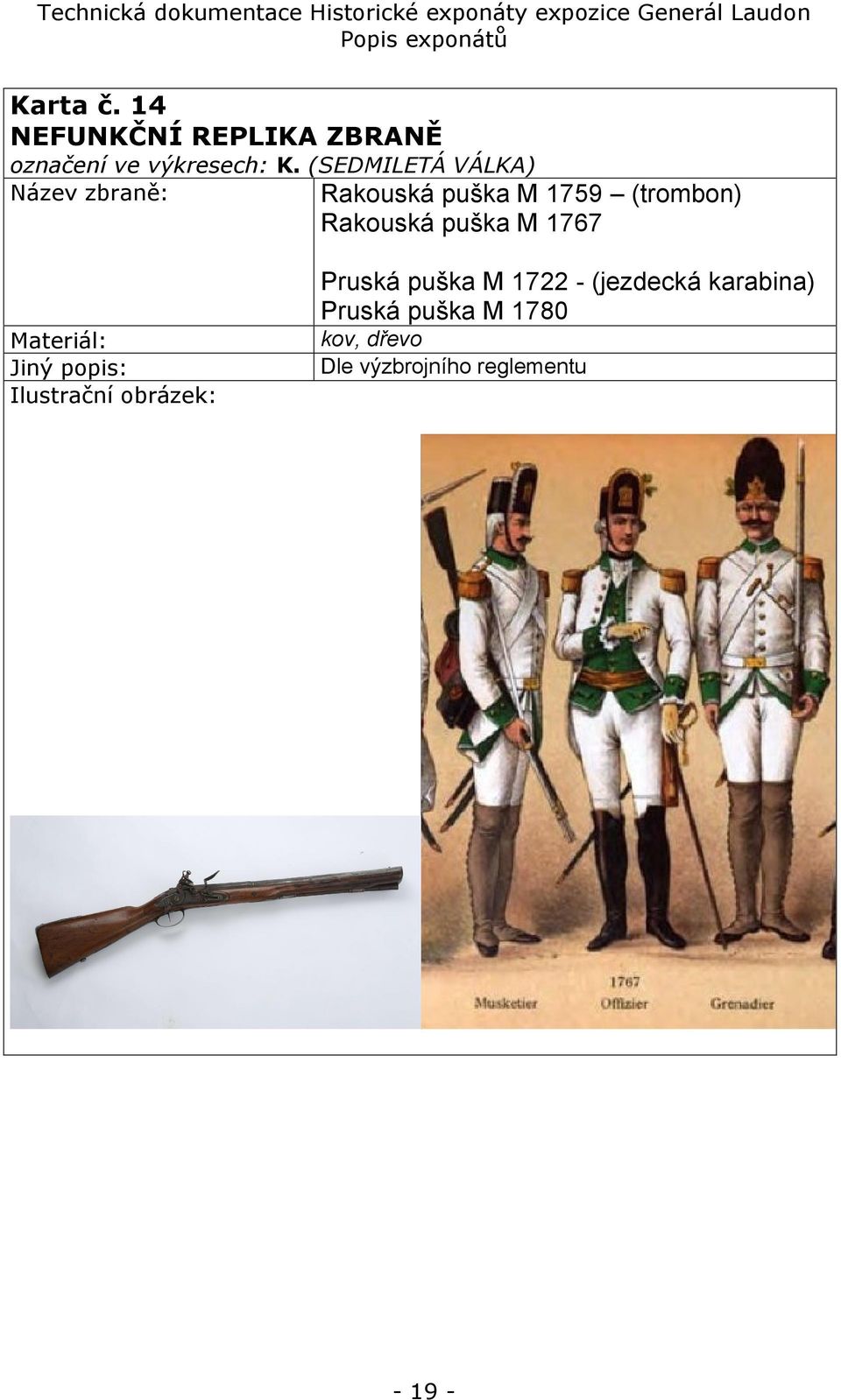 Rakouská puška M 1767 Pruská puška M 1722 - (jezdecká karabina)
