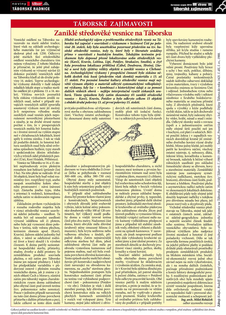 Z ohoo hlediska je příznačné, že ješě před zahájením výzkumů se výrazný nárůs (či dokonce počáek) vesnických sídel na Táborsku kladl až do druhé poloviny 14. soleí.