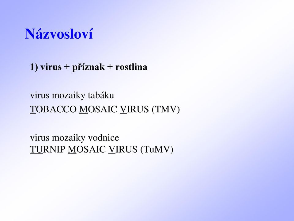 TOBACCO MOSAIC VIRUS (TMV) virus