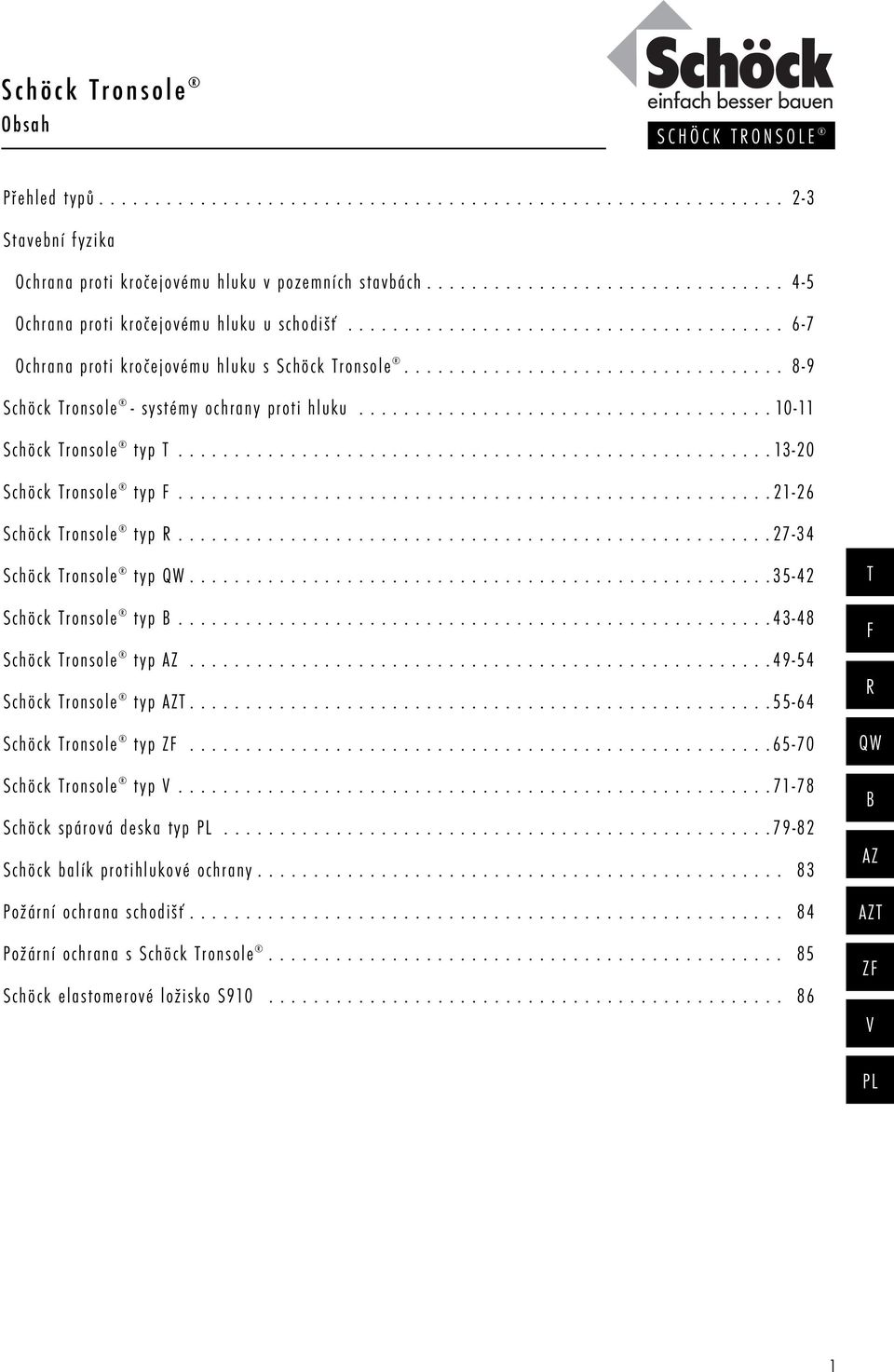 ................................. 8-9 Schöck Tronsole - systémy ochrany proti hluku..................................... 10-11 Schöck Tronsole typ T..................................................... 13-20 Schöck Tronsole typ F.