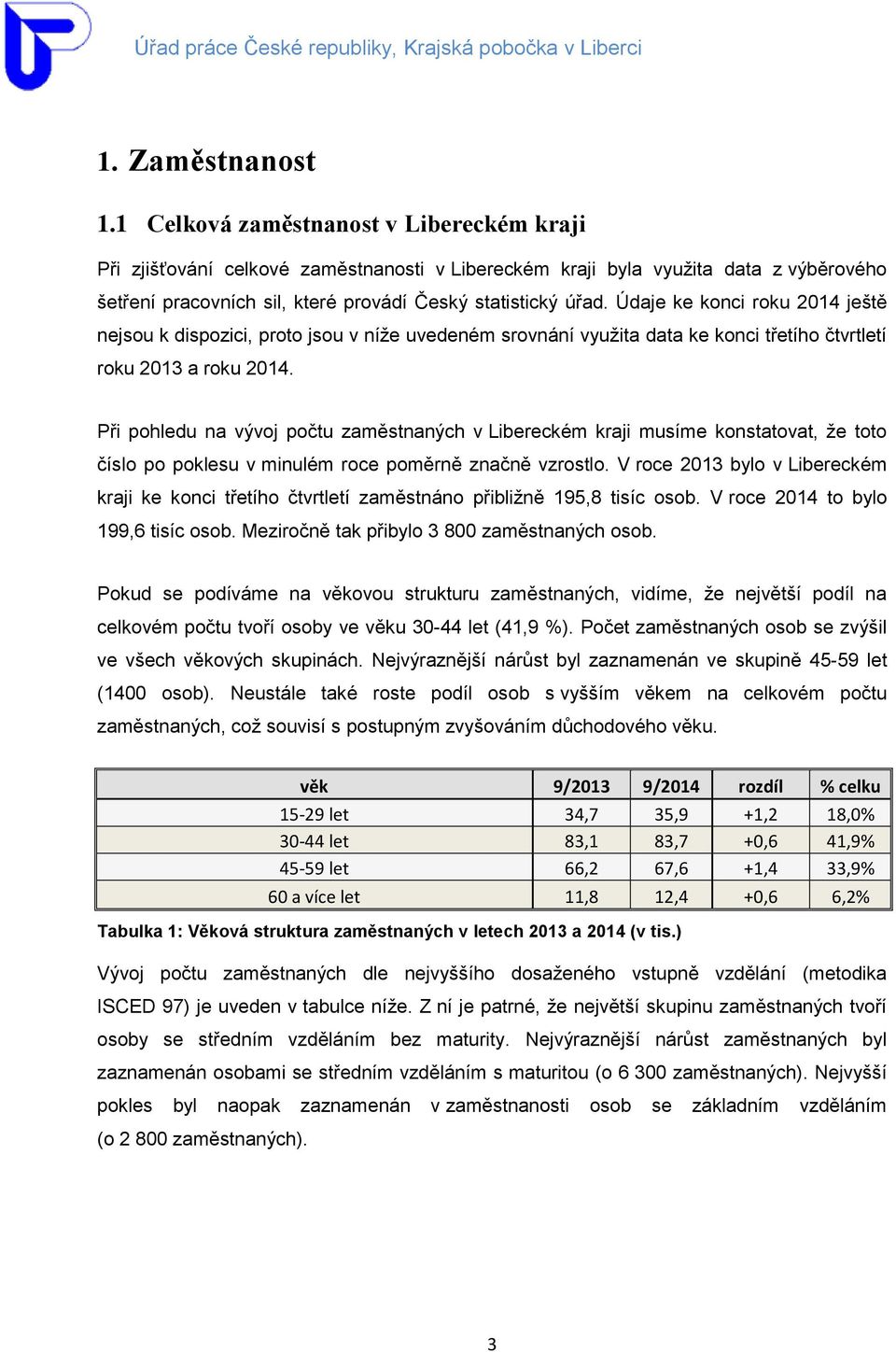 Údaje ke konci roku 2014 ještě nejsou k dispozici, proto jsou v níže uvedeném srovnání využita data ke konci třetího čtvrtletí roku 2013 a roku 2014.