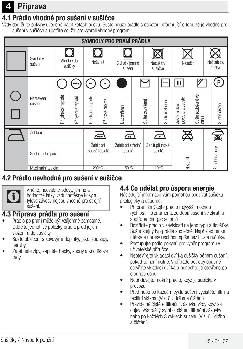 Sušičky Návod k použití Sušilni stroj Navodila za uporabo DPY 8506 GXB _CZ/  - PDF Stažení zdarma