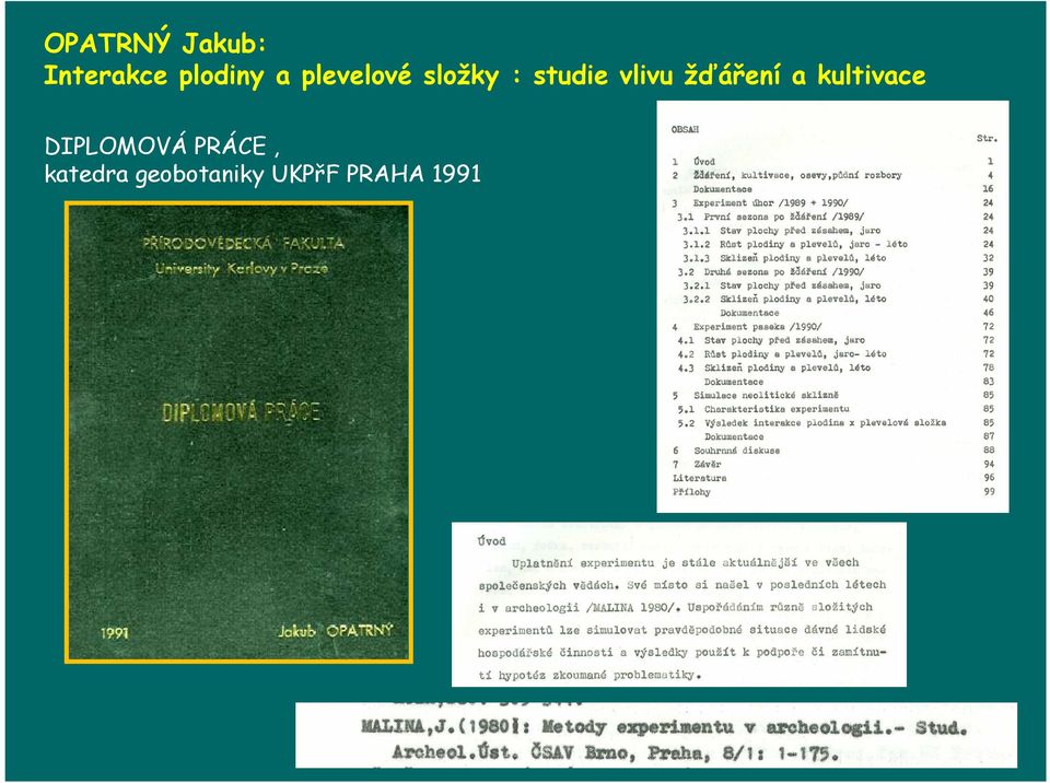 žďáření a kultivace DIPLOMOVÁ