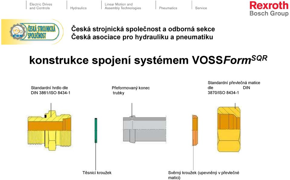 trubky Standardní převlečná matice dle DIN 3870/ISO