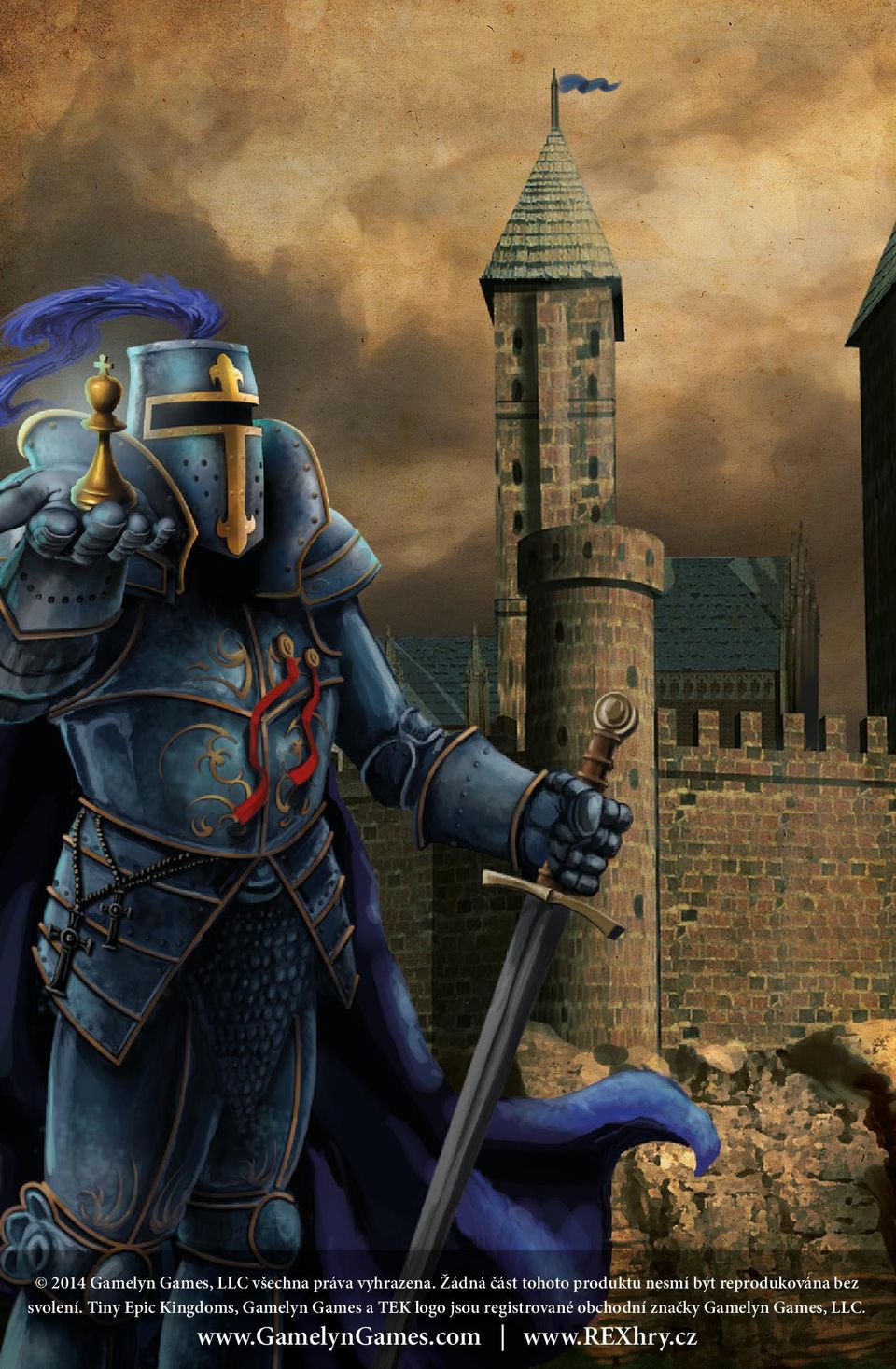 Tiny Epic Kingdoms, Gamelyn Games a TEK logo jsou registrované