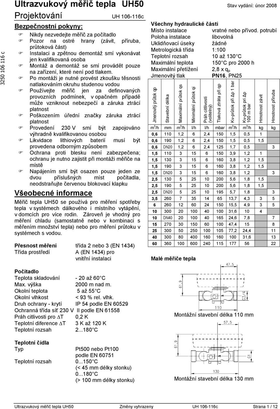 Po montáži je nutné provést zkoušku těsnosti natlakováním okruhu studenou vodou Používejte měřič jen za definovaných provozních podmínek, v opačném případě může vzniknout nebezpečí a záruka ztrácí