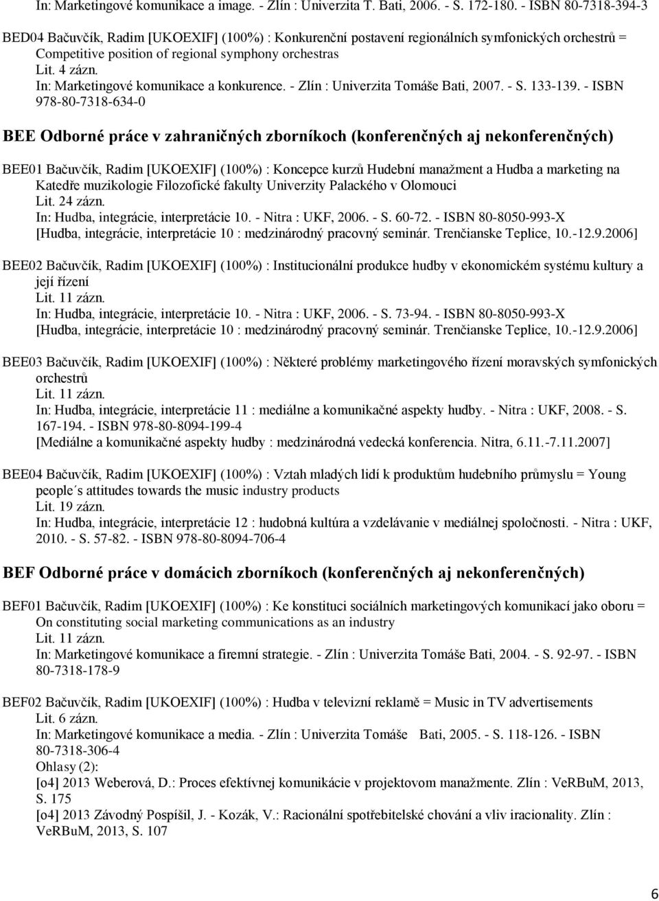 In: Marketingové komunikace a konkurence. - Zlín : Univerzita Tomáše Bati, 2007. - S. 133-139.