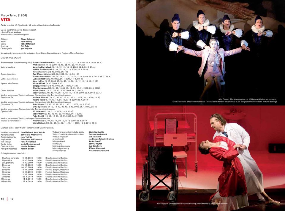 Bearing (Vita) Zuzana Dunajčanová (10. 10., 12. 11., 13. 11., 2. 12. 2009, 26. 1. 2010, 23. 4.) Ani Sargsyan (9. 10. 2009, 13. 10., 25. 10., 30. 10., 14. 2.) Victoria bambina Veronika Dohnalová (10.