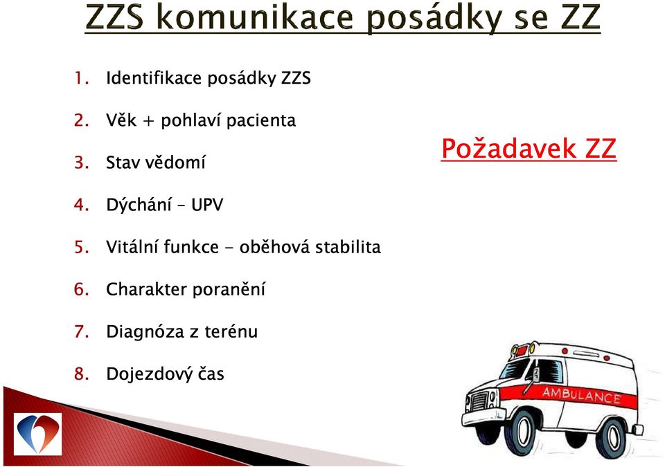 Stav vědomí Požadavek ZZ 4. Dýchání UPV 5.